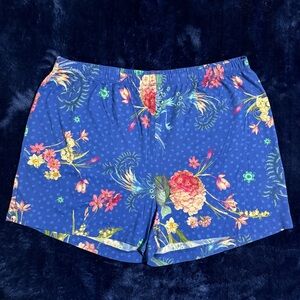 Johnny Was Shorts Floral Print Pima Cotton Modal Pajama PJ Women Extra Large